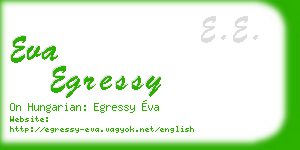 eva egressy business card