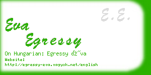 eva egressy business card